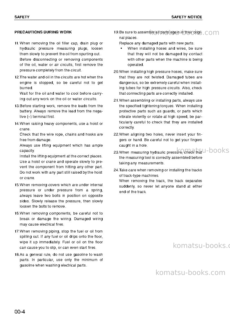 Komatsu 4d95le-2jpn Repair & maintenance cover Page 6 Komatsu 4d95le-2jpn Repair & maintenance cover Page 6