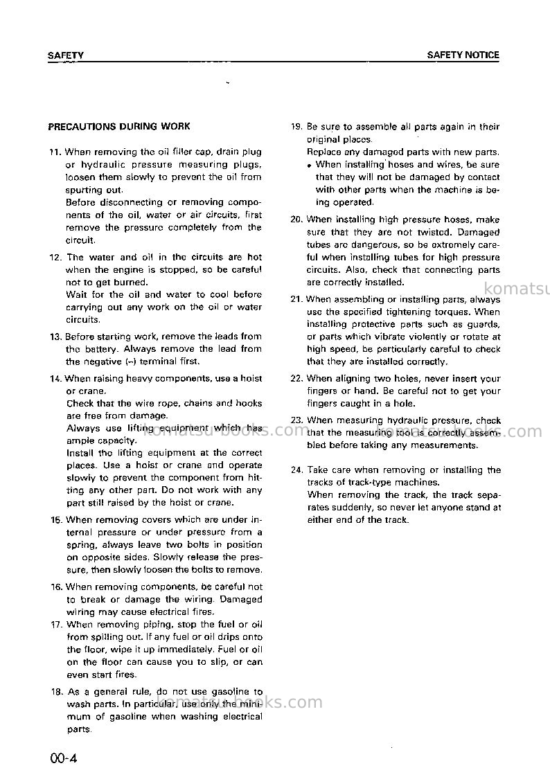 Komatsu pc45-1jpn Repair & maintenance cover Page 6 Komatsu pc45-1jpn Repair & maintenance cover Page 6