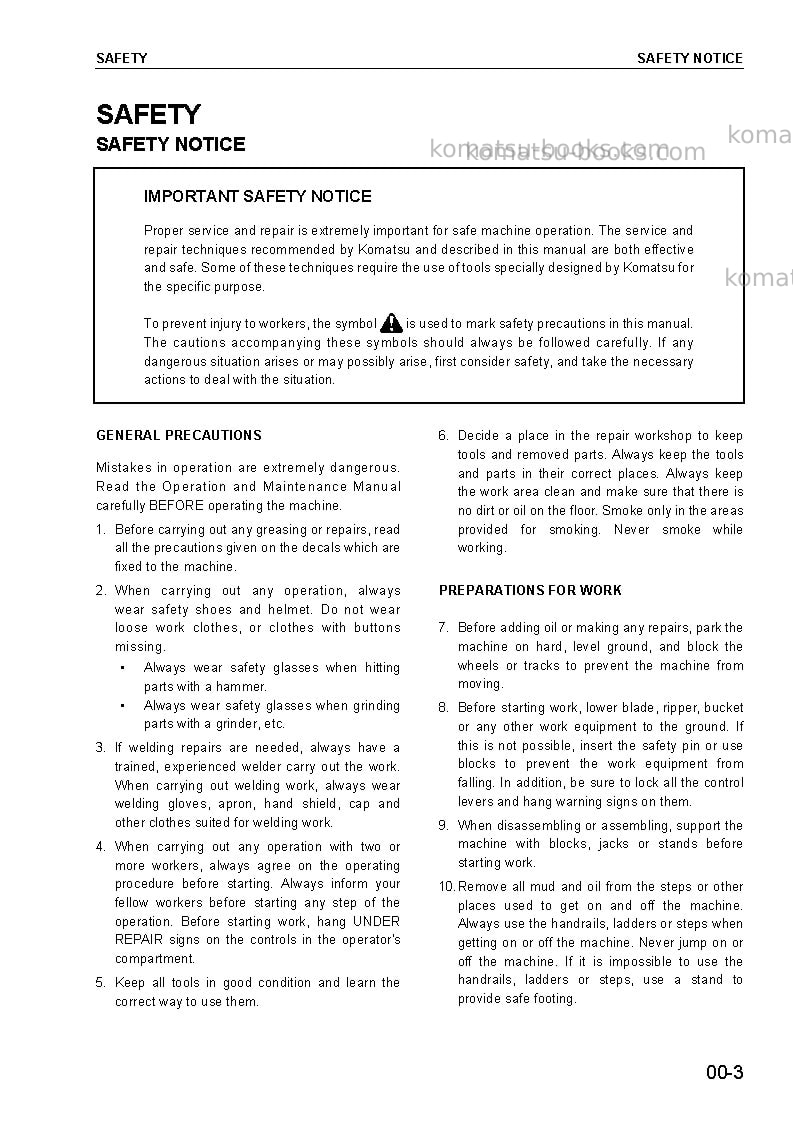 Komatsu br480rg-1jpn Repair & maintenance cover Page 6 Komatsu br480rg-1jpn Repair & maintenance cover Page 6