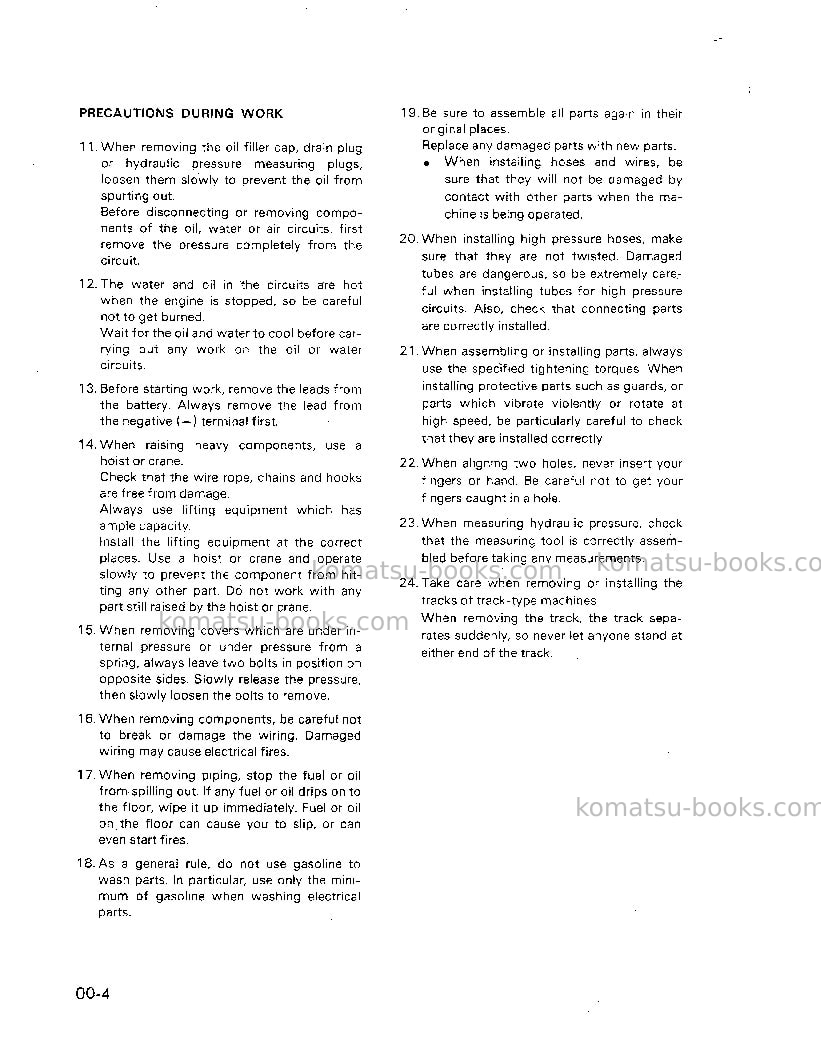 Komatsu 8v170-1jpn Repair & maintenance cover Page 6 Komatsu 8v170-1jpn Repair & maintenance cover Page 6