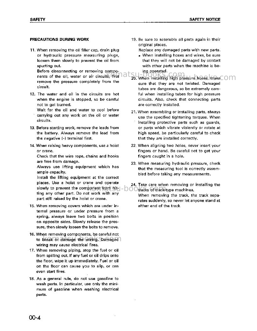 Komatsu 6d108-1jpn Repair & maintenance cover Page 6 Komatsu 6d108-1jpn Repair & maintenance cover Page 6
