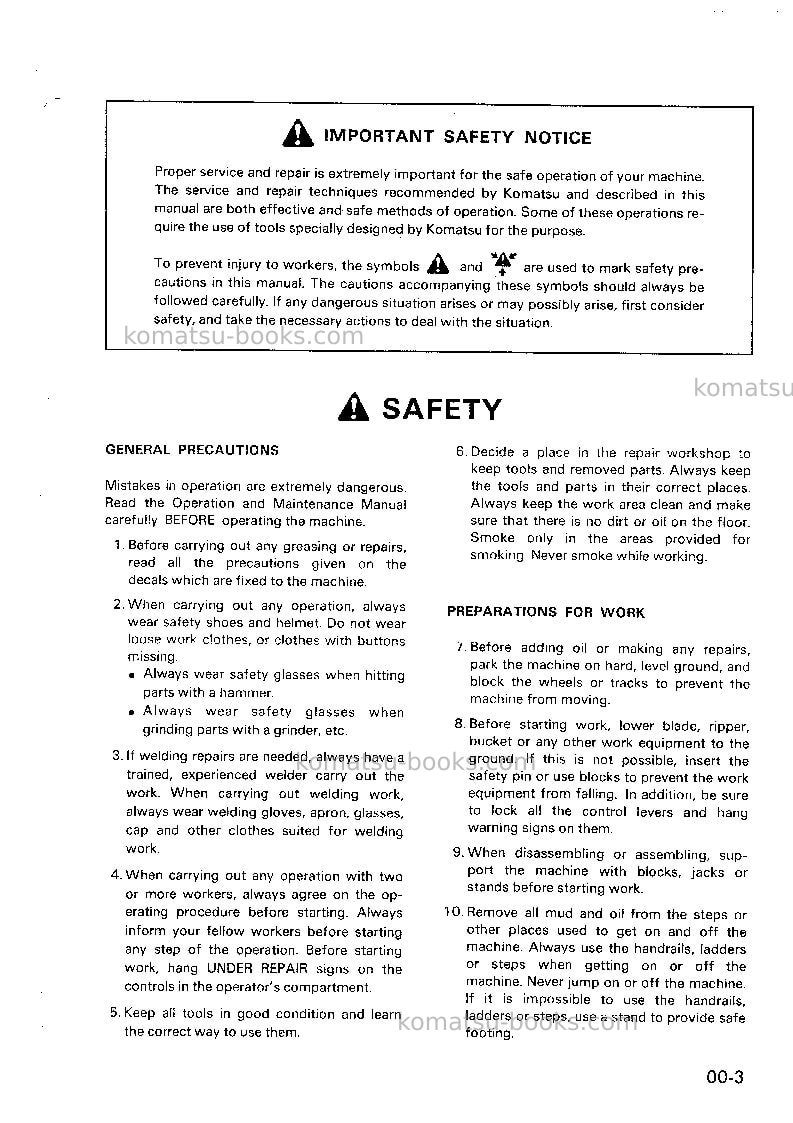Komatsu s4d155-4jpn Repair & maintenance cover Page 6 Komatsu s4d155-4jpn Repair & maintenance cover Page 6