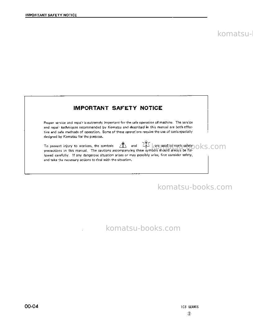 Komatsu 4d105-3jpn-eng. Repair & maintenance cover Page 6 Komatsu 4d105-3jpn-eng. Repair & maintenance cover Page 6