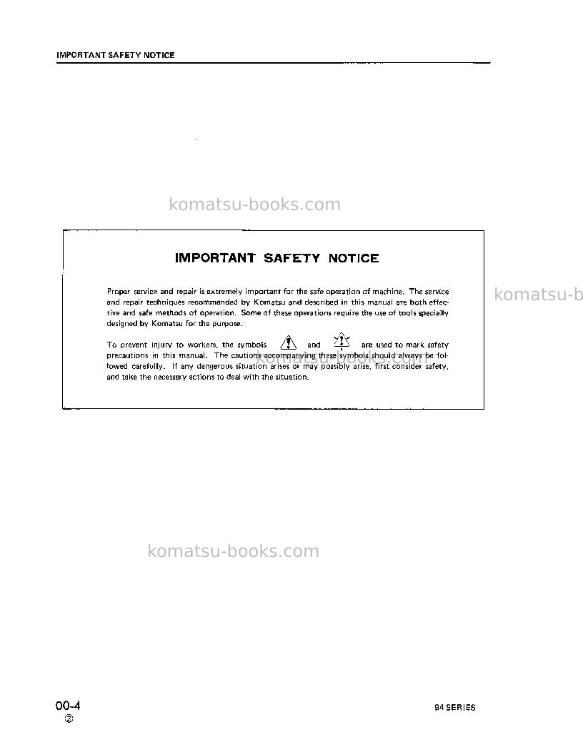 Komatsu 2d94-2jpn-eng. Repair & maintenance cover Page 6