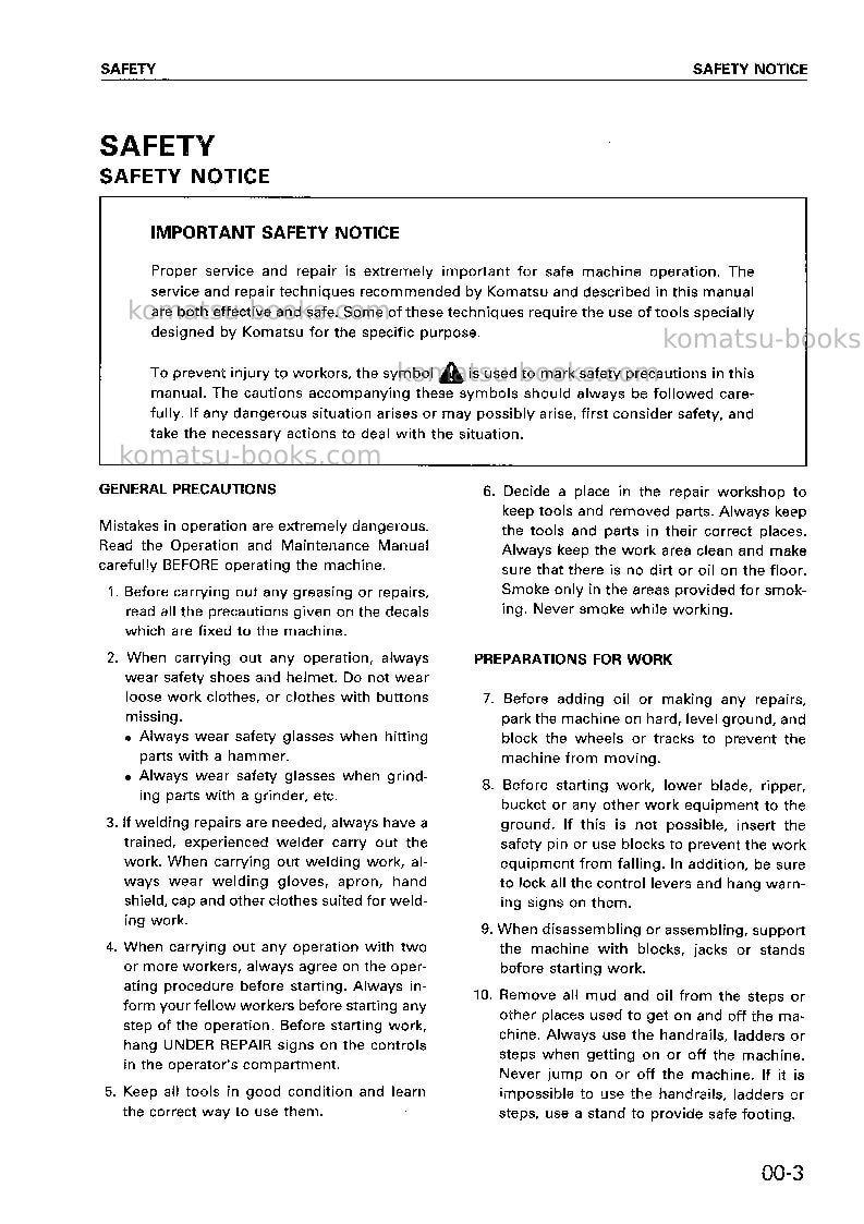 Komatsu 6d140-1jpn Repair & maintenance cover Page 6