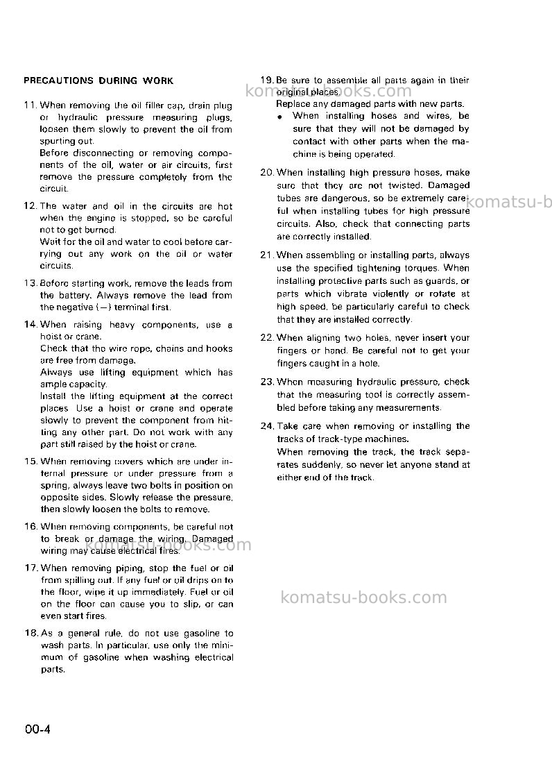 Komatsu d70le-8jpn Repair & maintenance cover Page 6 Komatsu d70le-8jpn Repair & maintenance cover Page 6