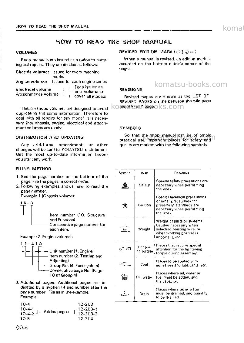 Komatsu d70le-12jpn Repair & maintenance cover Page 6