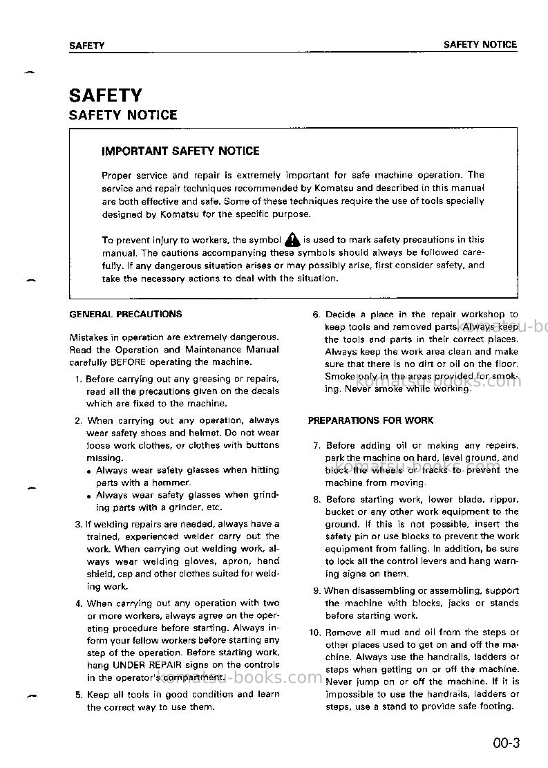 Komatsu br200-1jpn Repair & maintenance cover Page 6 Komatsu br200-1jpn Repair & maintenance cover Page 6