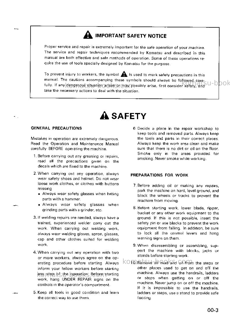 Komatsu lw80-1jpn Repair & maintenance cover Page 6 Komatsu lw80-1jpn Repair & maintenance cover Page 6
