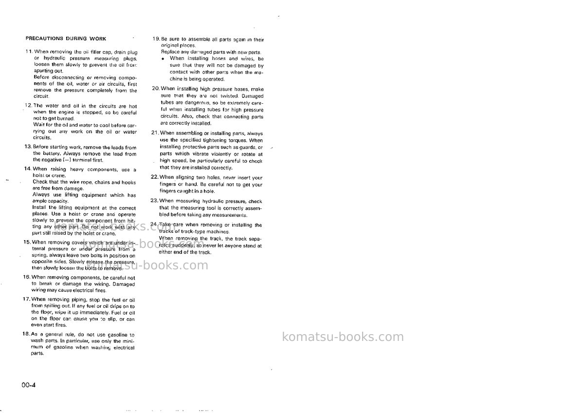 Komatsu pc03-2jpn Repair & maintenance cover Page 6 Komatsu pc03-2jpn Repair & maintenance cover Page 6