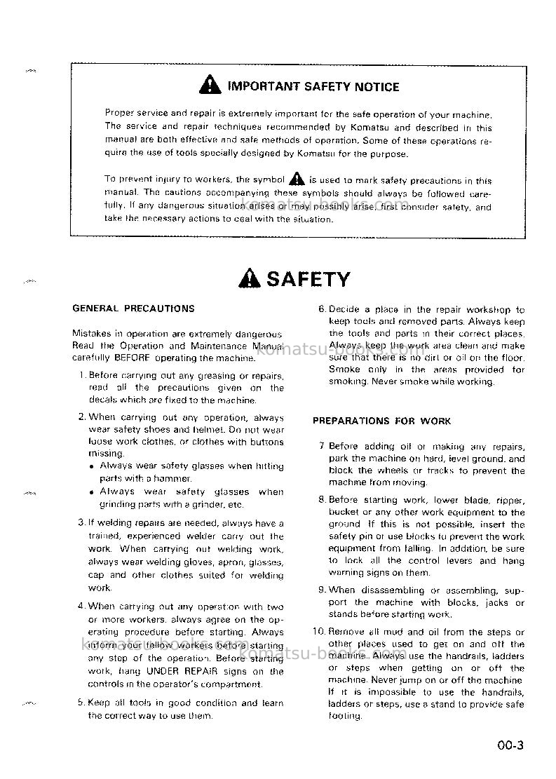 Komatsu br310jg-1jpn Repair & maintenance cover Page 6
