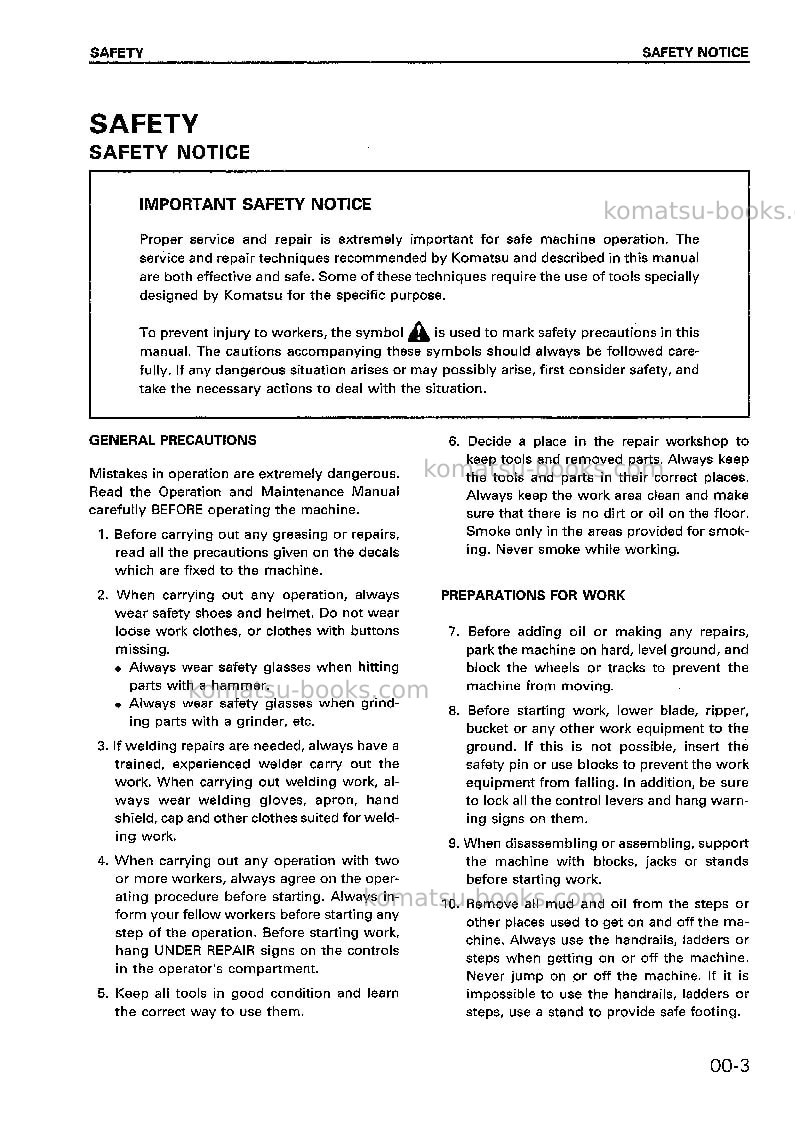 Komatsu sk815-5ita-turbo Repair & maintenance cover Page 6