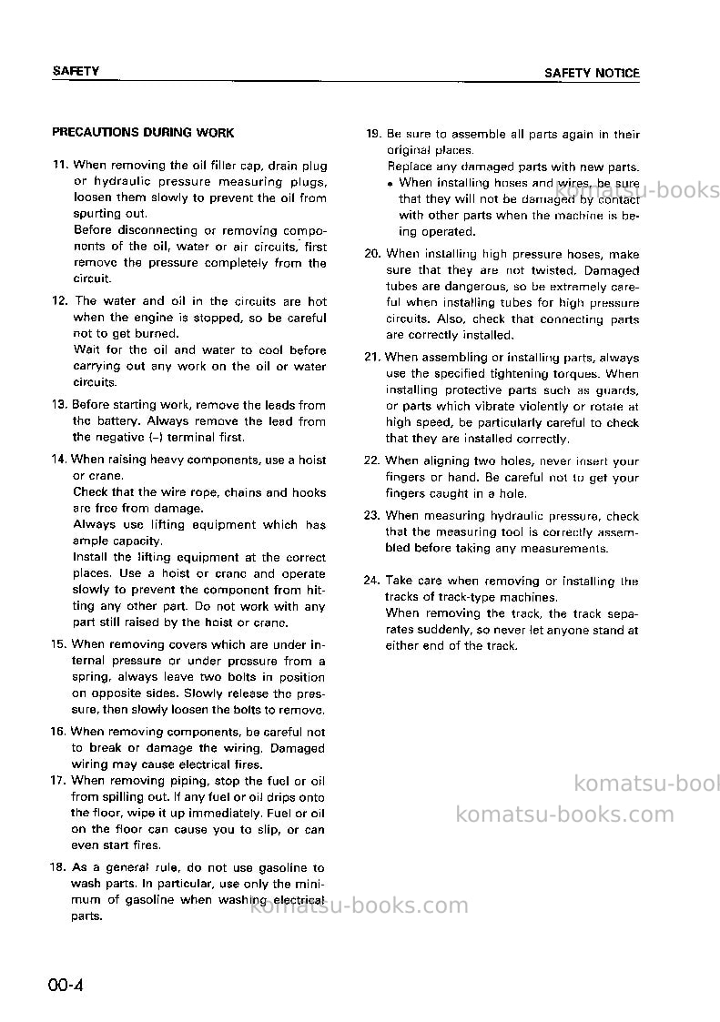 Komatsu pc300-6jpn Repair & maintenance cover Page 6 Komatsu pc300-6jpn Repair & maintenance cover Page 6