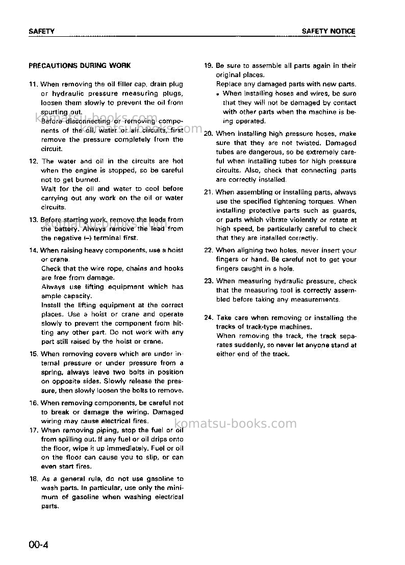 Komatsu s6d108-2jpn Repair & maintenance cover Page 6 Komatsu s6d108-2jpn Repair & maintenance cover Page 6