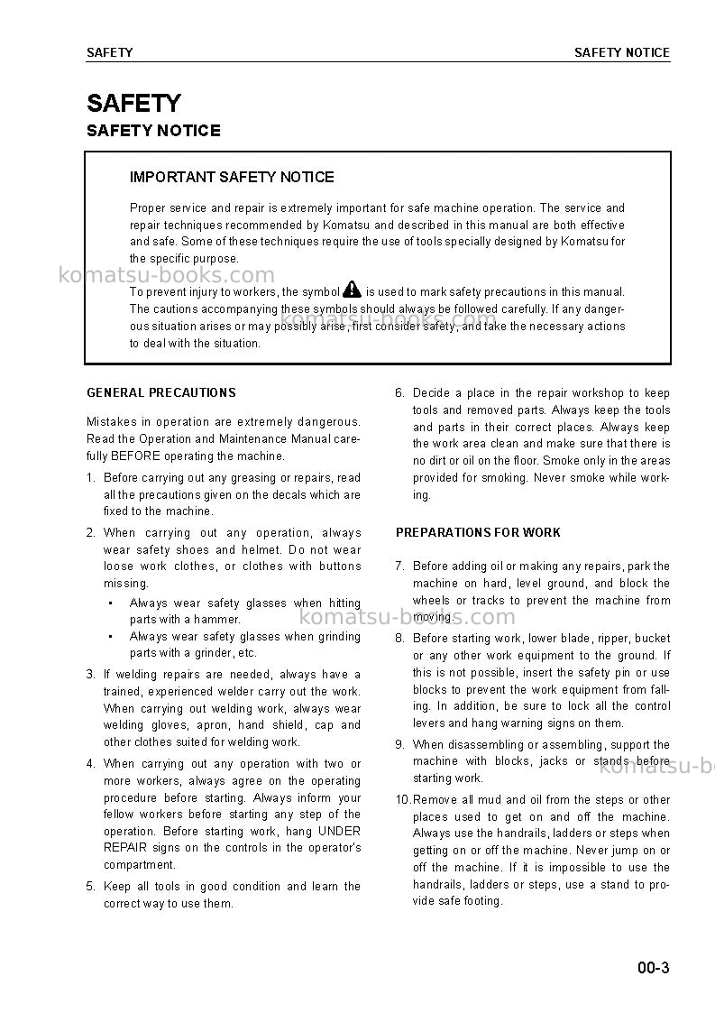 Komatsu d41e-6bra Repair & maintenance cover Page 6