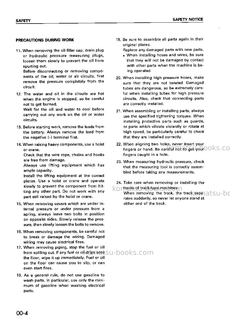 Komatsu jv100a-2jpn Repair & maintenance cover Page 6 Komatsu jv100a-2jpn Repair & maintenance cover Page 6