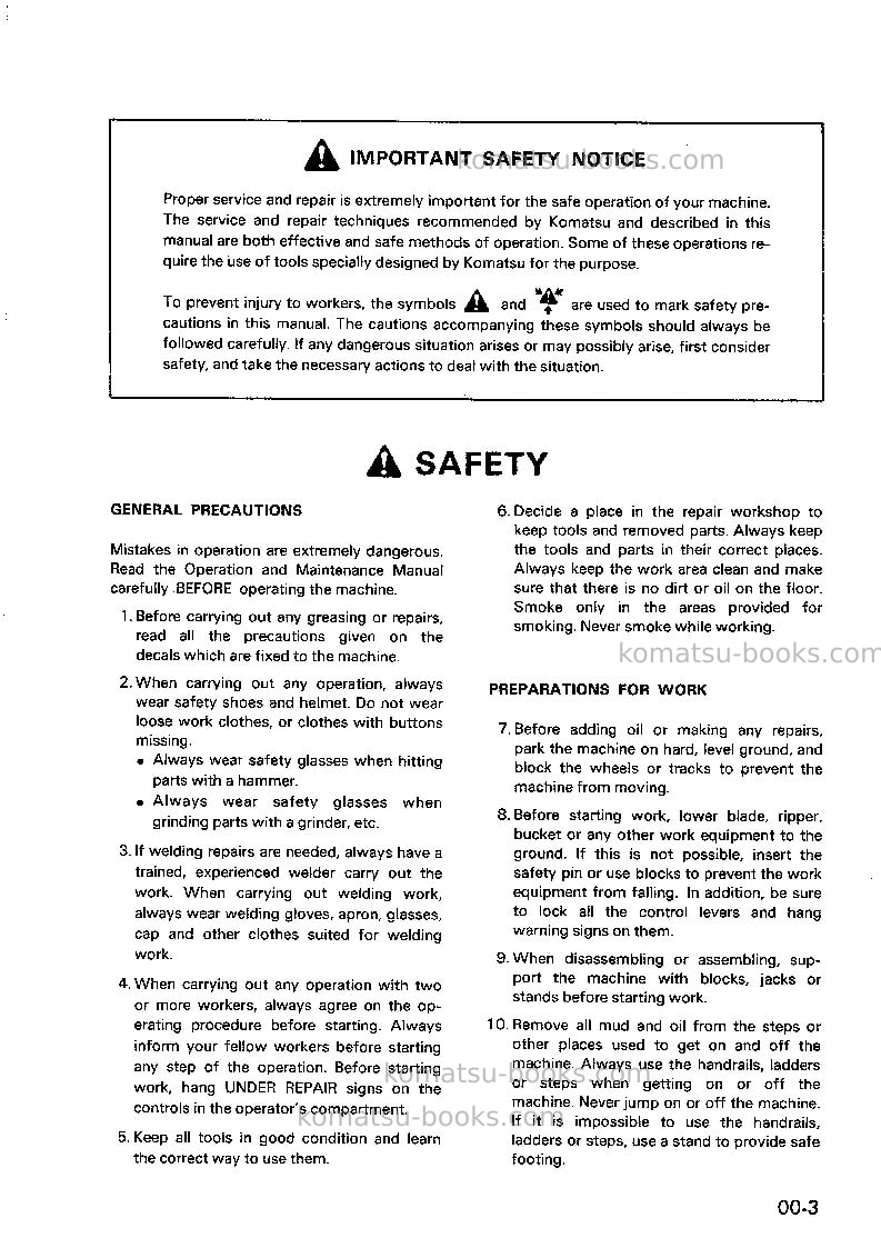 Komatsu d40pll-3jpn Repair & maintenance cover Page 6 Komatsu d40pll-3jpn Repair & maintenance cover Page 6