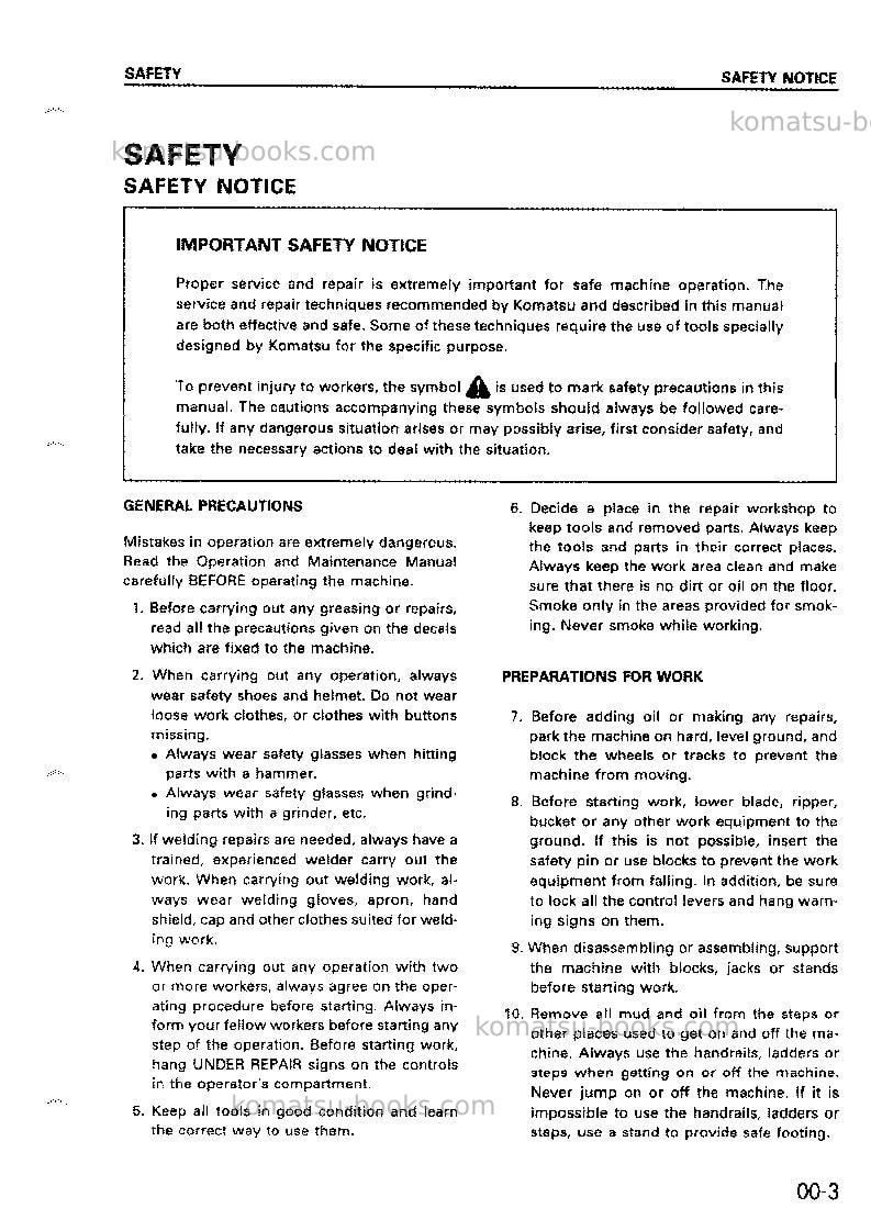 Komatsu br500jg-1jpn Repair & maintenance cover Page 6