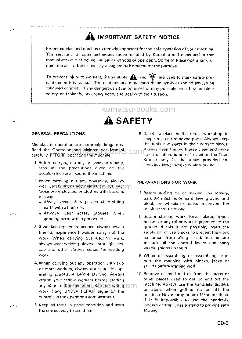 Komatsu d57s-1jpn Repair & maintenance cover Page 6