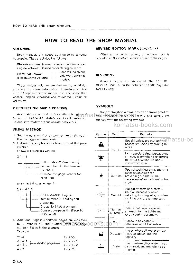 Komatsu d50f-17jpn Repair & maintenance cover Page 6 Komatsu d50f-17jpn Repair & maintenance cover Page 6