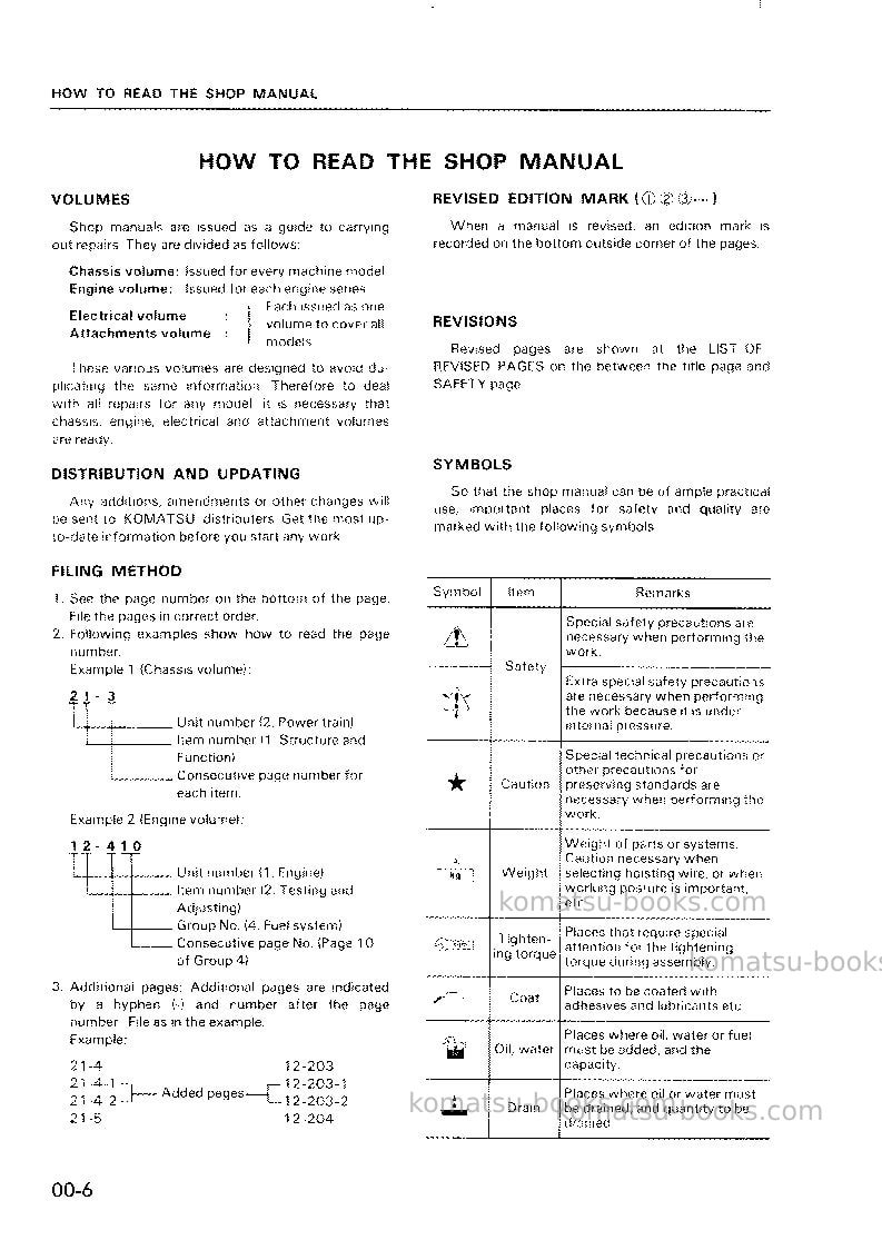 Komatsu d80p-18jpn Repair & maintenance cover Page 6 Komatsu d80p-18jpn Repair & maintenance cover Page 6