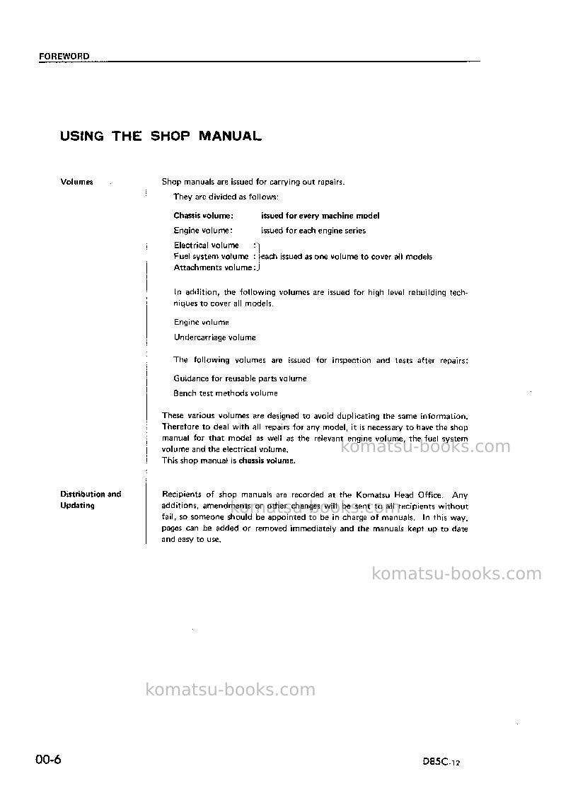 Komatsu d85c-12jpn Repair & maintenance cover Page 6