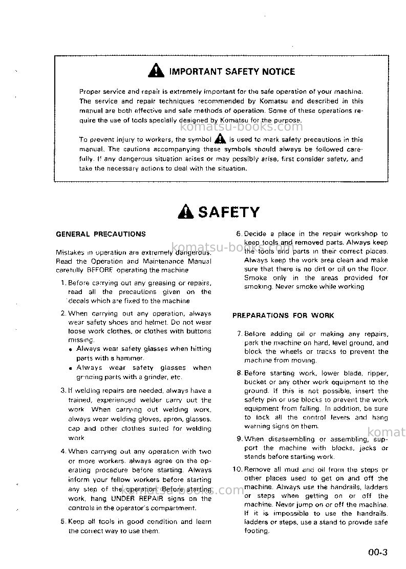 Komatsu d135a-2jpn Repair & maintenance cover Page 6 Komatsu d135a-2jpn Repair & maintenance cover Page 6