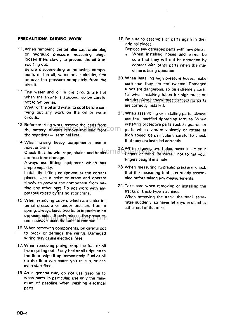 Komatsu d85a-21jpn-b Repair & maintenance cover Page 6 Komatsu d85a-21jpn-b Repair & maintenance cover Page 6
