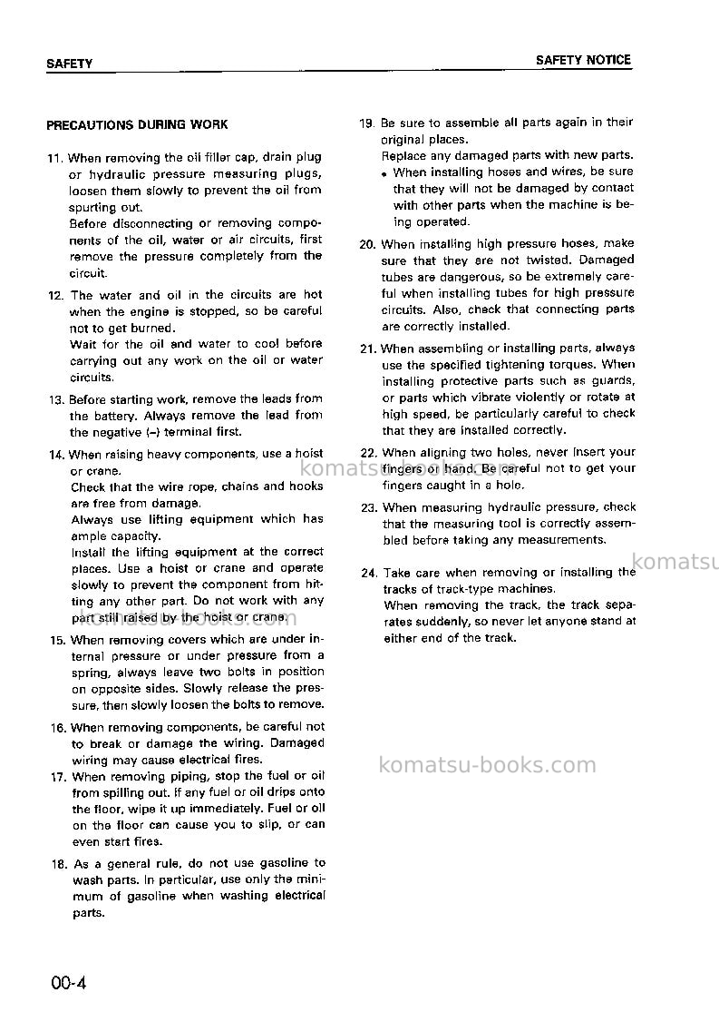Komatsu pc20mr-1jpn Repair & maintenance cover Page 6 Komatsu pc20mr-1jpn Repair & maintenance cover Page 6