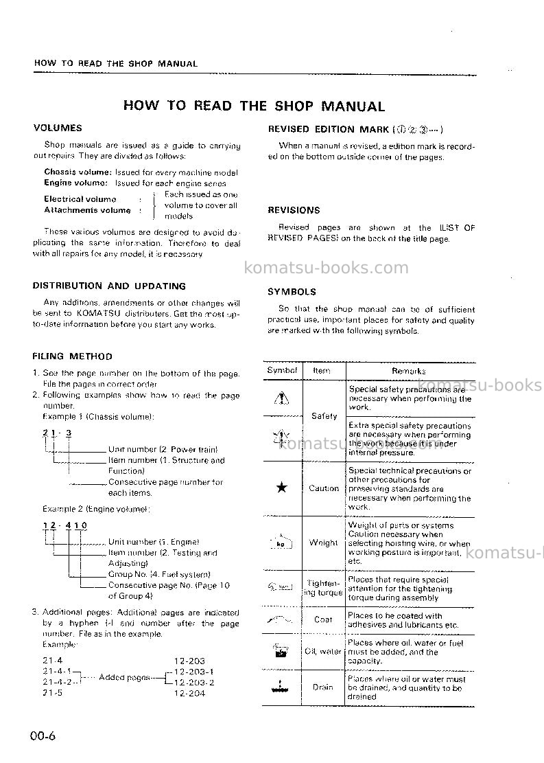 Komatsu d155c-1jpn Repair & maintenance cover Page 6