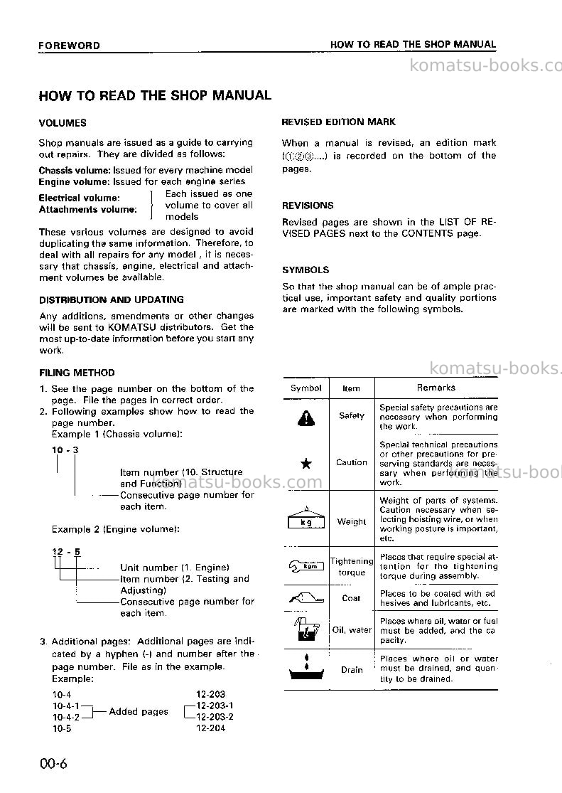 Komatsu gd305a-3jpn Repair & maintenance cover Page 6