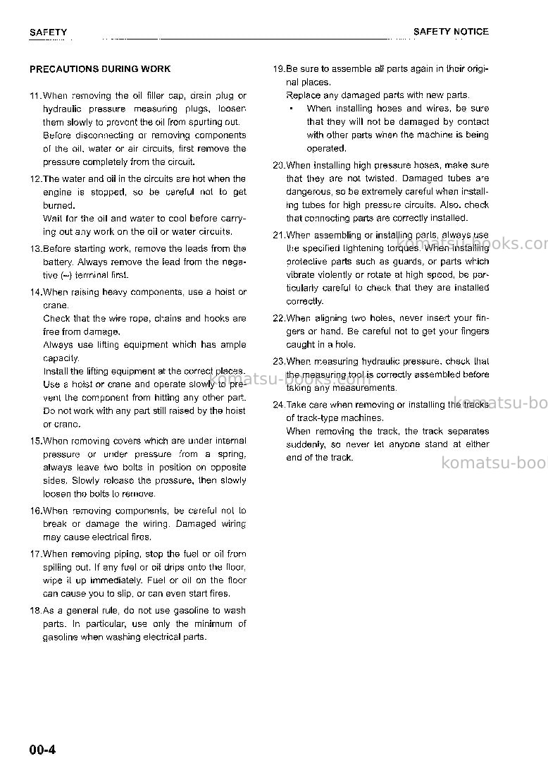Komatsu mx15jpn Repair & maintenance cover Page 6 Komatsu mx15jpn Repair & maintenance cover Page 6