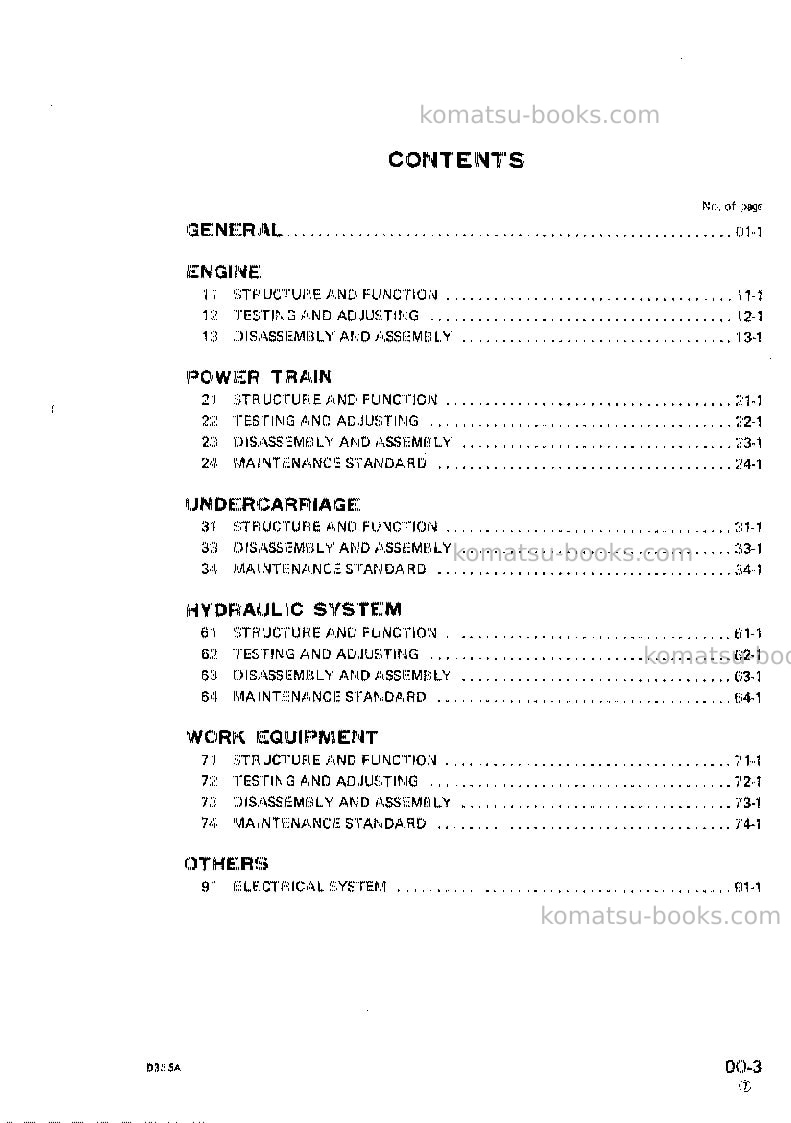 Komatsu d355a-3jpn Repair & maintenance cover Page 6