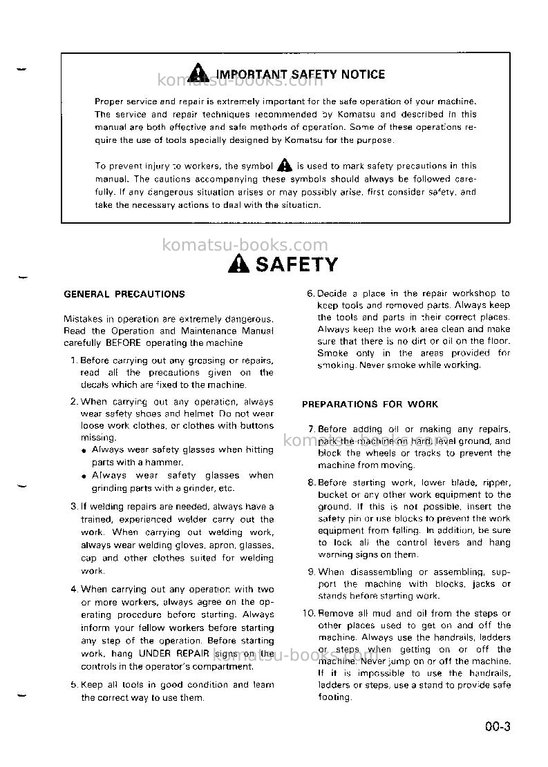 Komatsu pc220-5jpn-custom Repair & maintenance cover Page 6