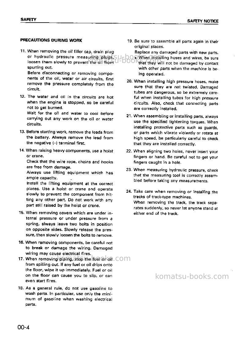 Komatsu pw100-3jpn Repair & maintenance cover Page 6