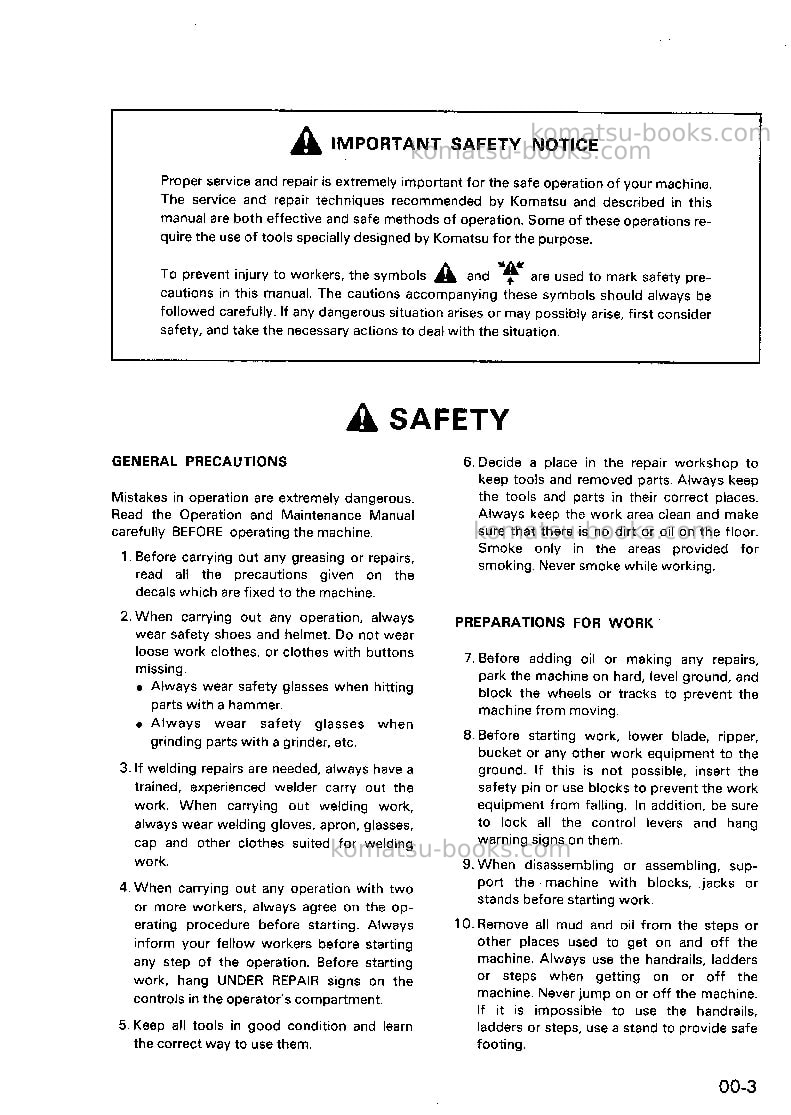 Komatsu pw210-1jpn Repair & maintenance cover Page 6