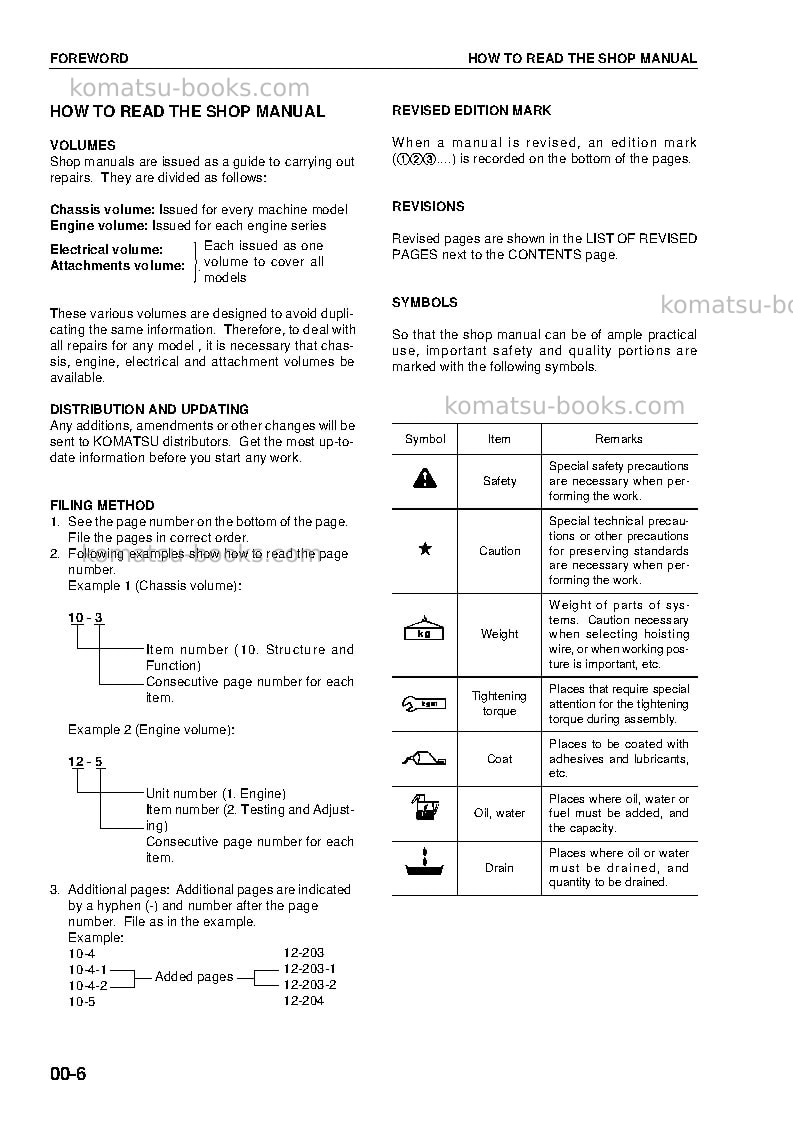 Komatsu pc600lc-6jpn--50c degree for canada Repair & maintenance cover Page 6