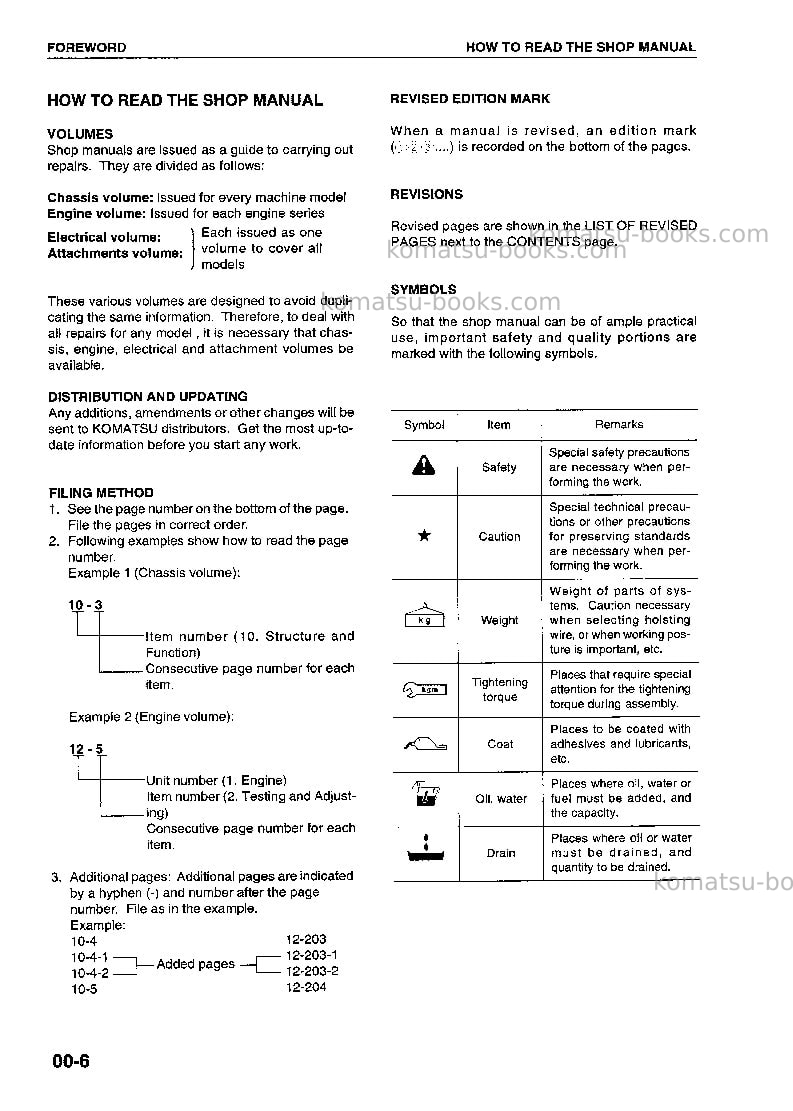 Komatsu d475a-3jpn Repair & maintenance cover Page 6 Komatsu d475a-3jpn Repair & maintenance cover Page 6
