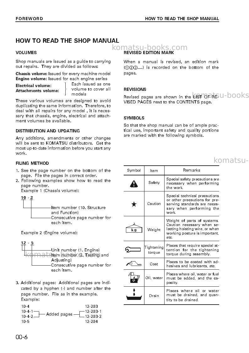 Komatsu d375a-5jpn--50c degree Repair & maintenance cover Page 6