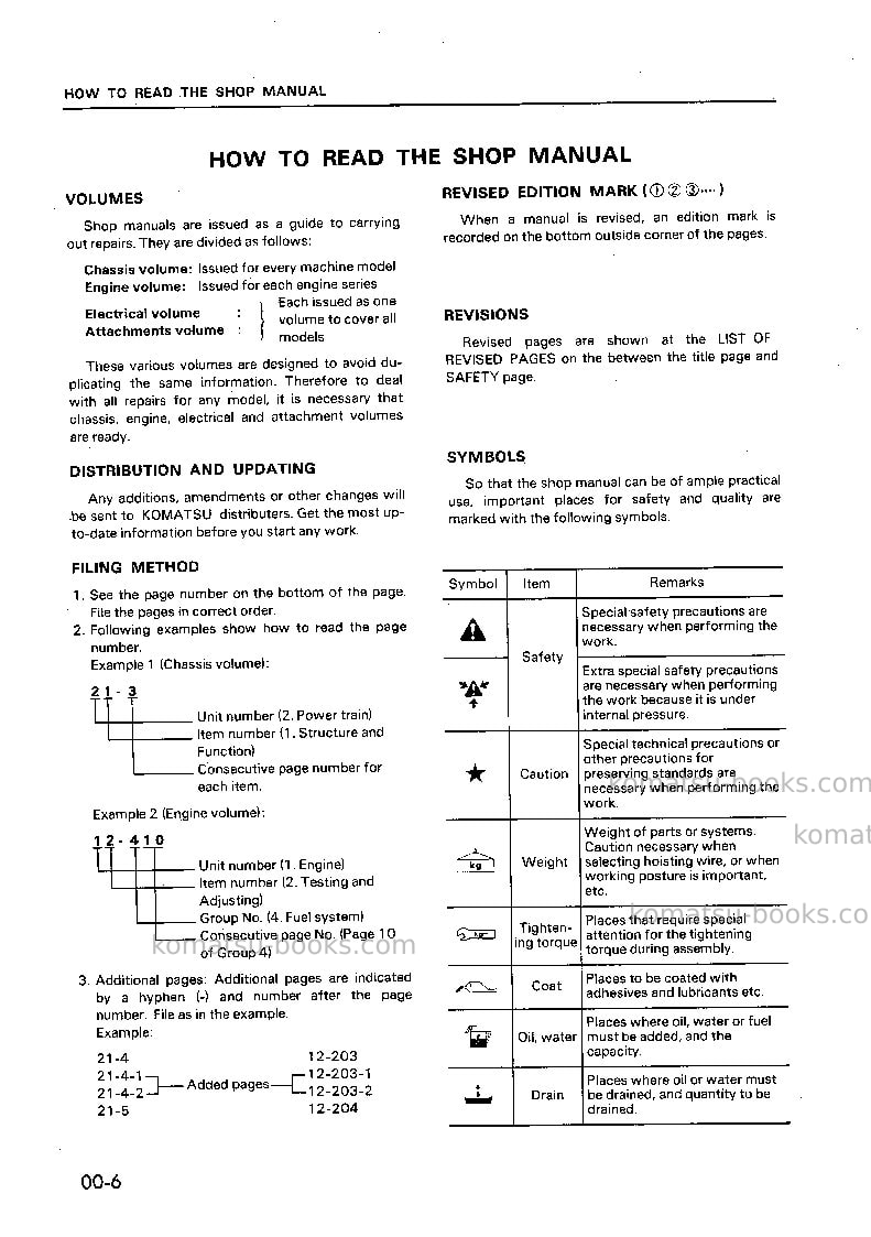 Komatsu wa70-1jpn Repair & maintenance cover Page 6