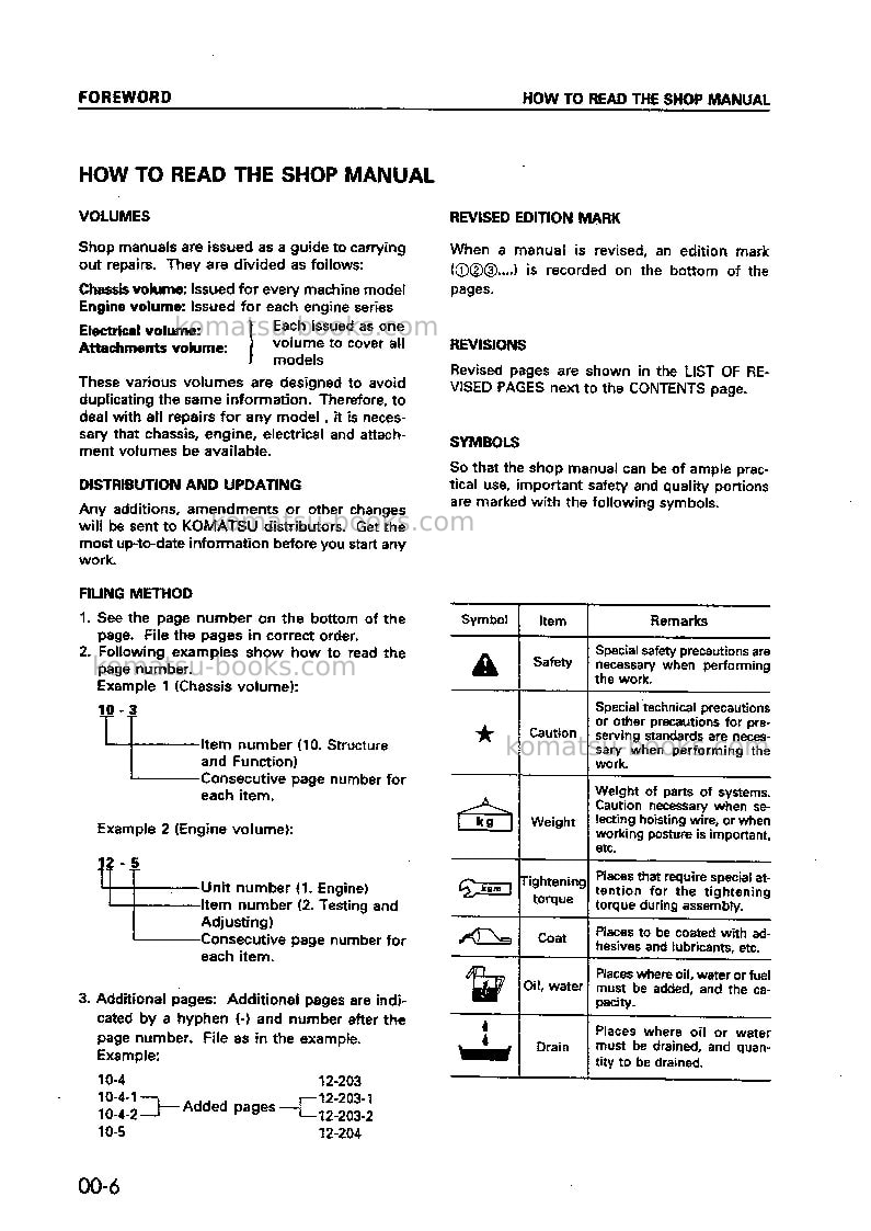 Komatsu wa600-3jpn--50c degree Repair & maintenance cover Page 6
