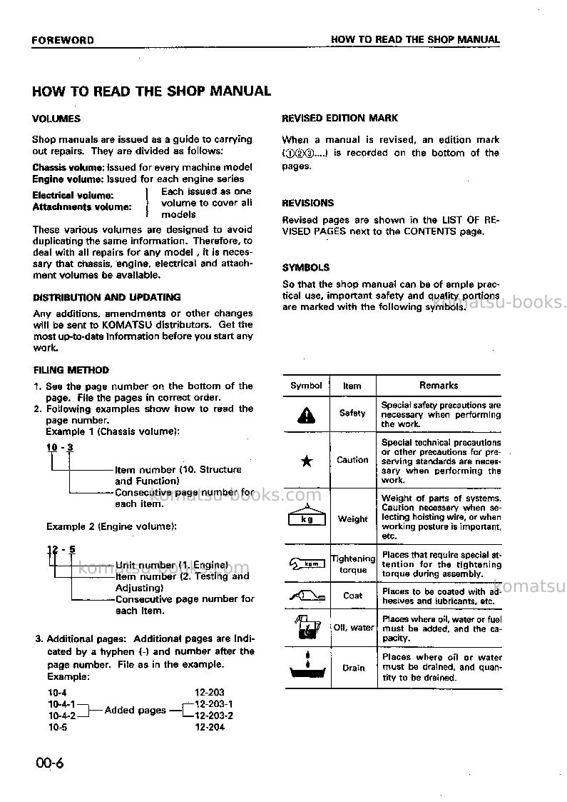 Komatsu wd600-1jpn--50c degree Repair & maintenance cover Page 6