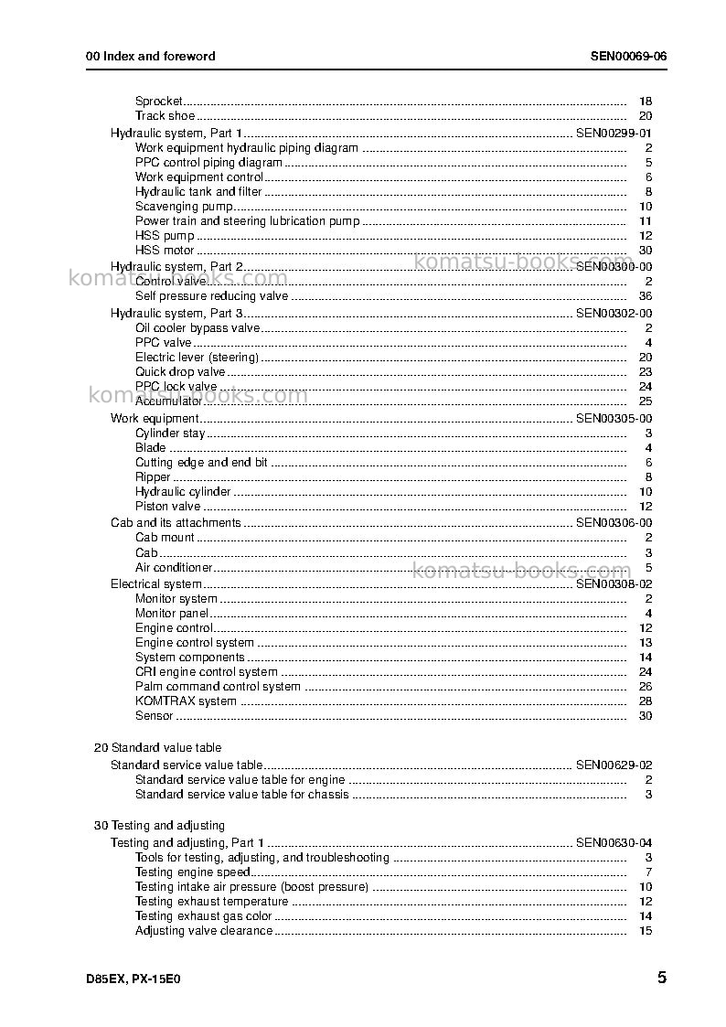 Komatsu d85ex-15jpn-tier3 Repair & maintenance cover Page 6