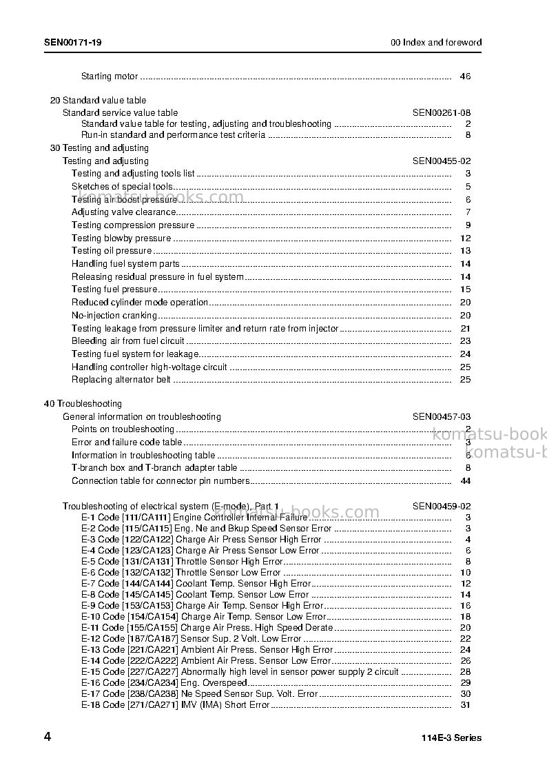 Komatsu 6d114e-3jpn Repair & maintenance cover Page 6 Komatsu 6d114e-3jpn Repair & maintenance cover Page 6