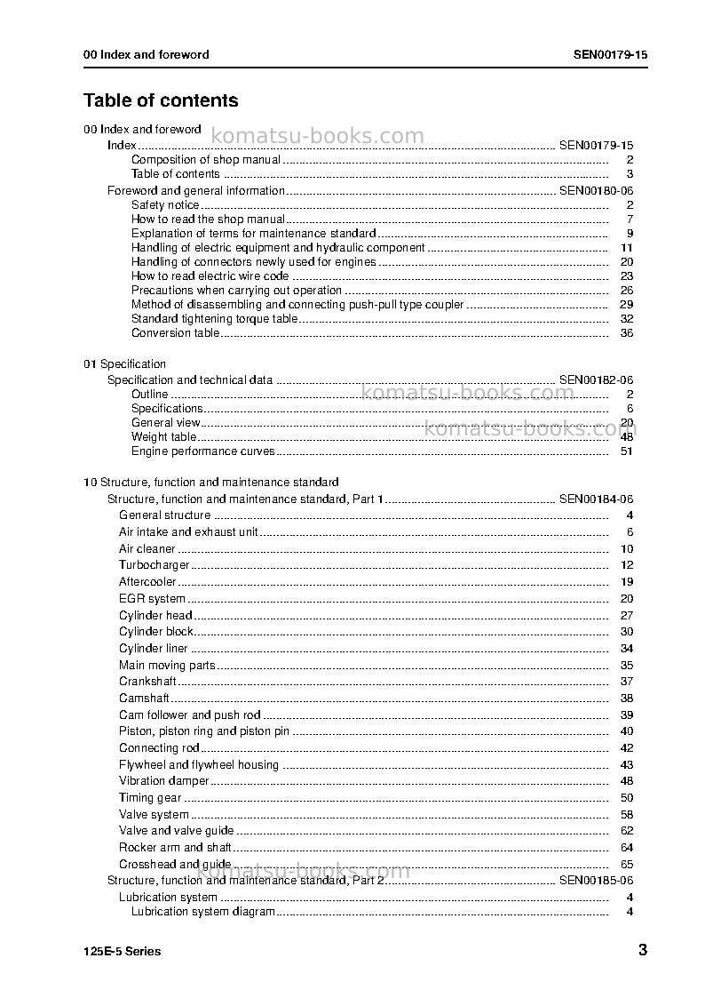 Komatsu 125e-5 seriesjpn Repair & maintenance cover Page 6 Komatsu 125e-5 seriesjpn Repair & maintenance cover Page 6