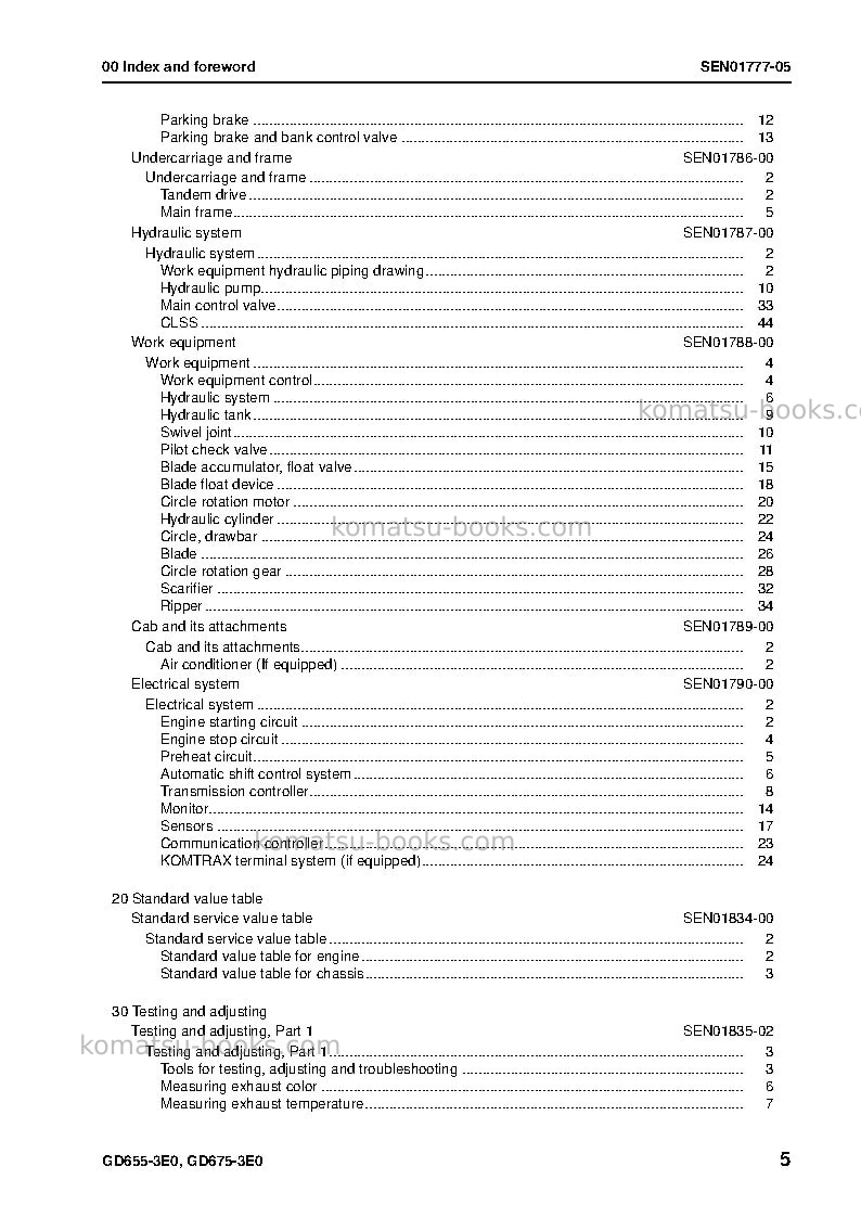 Komatsu gd675-3jpn-e0 Repair & maintenance cover Page 6