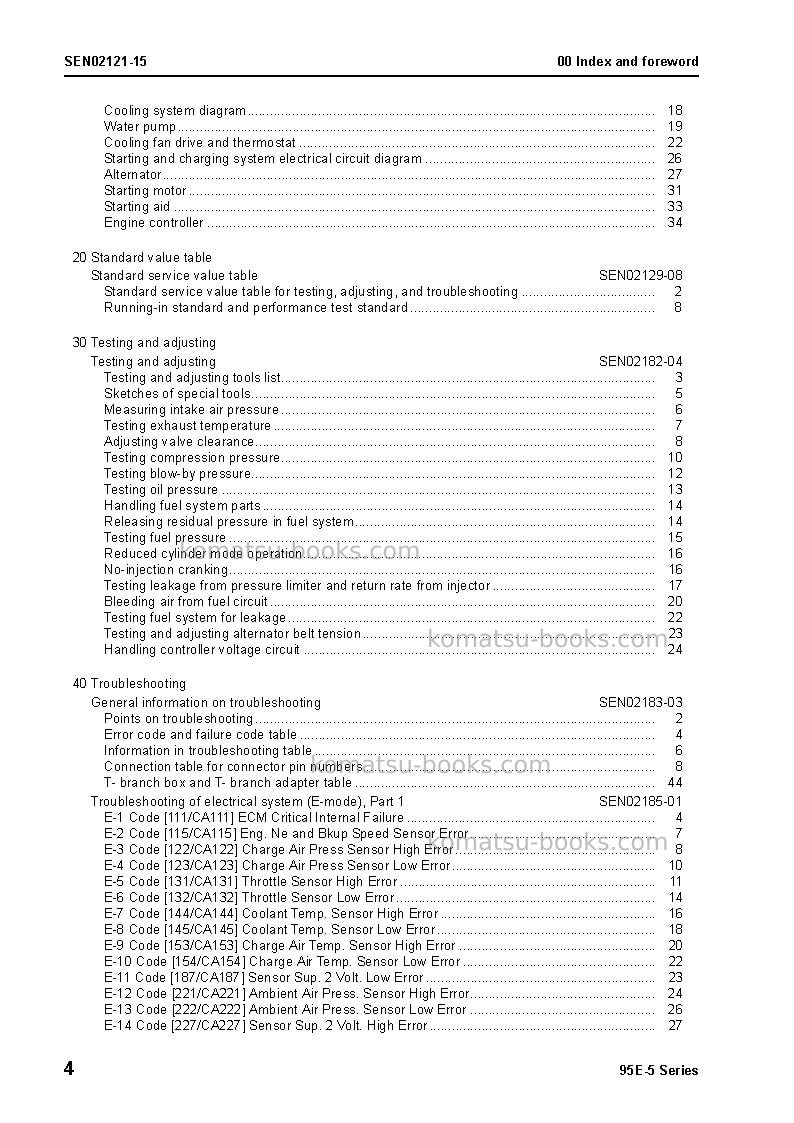 Komatsu 95e-5 seriesjpn Repair & maintenance cover Page 6 Komatsu 95e-5 seriesjpn Repair & maintenance cover Page 6
