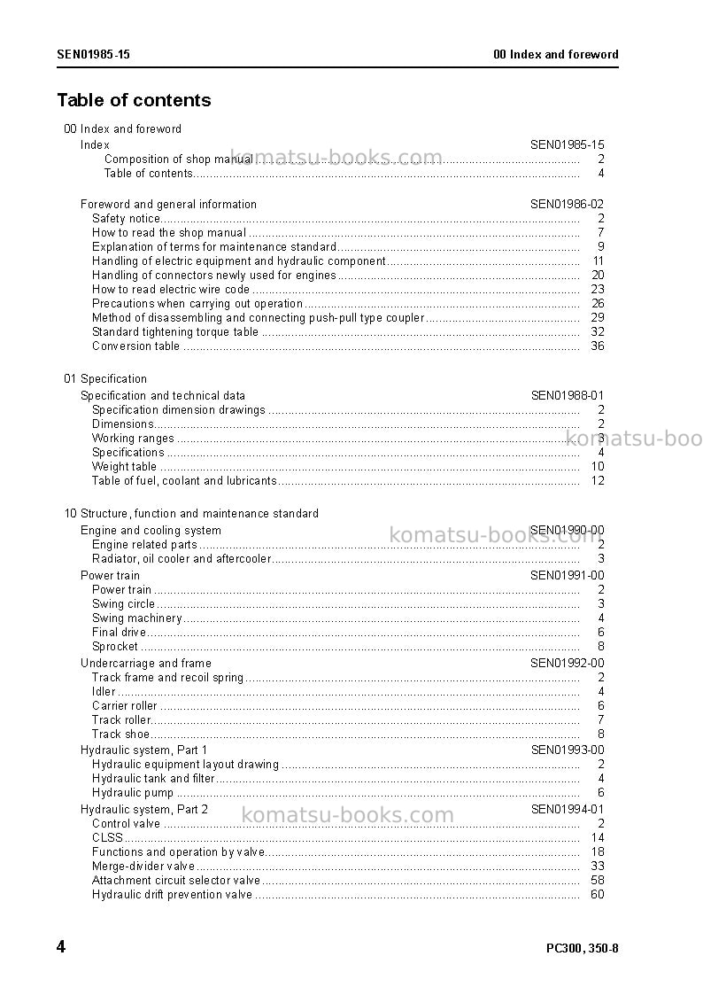 Komatsu pc300-8jpn-work equipment grease 500h Repair & maintenance cover Page 6