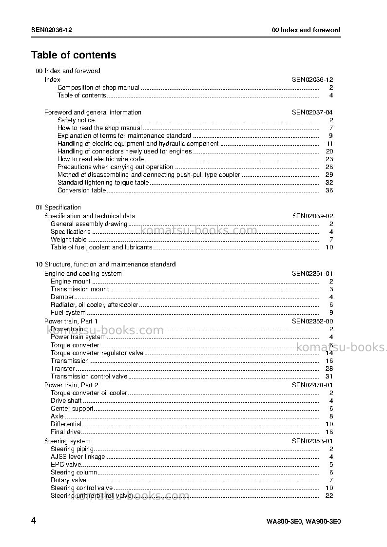 Komatsu wa800-3jpn-tier2 Repair & maintenance cover Page 6