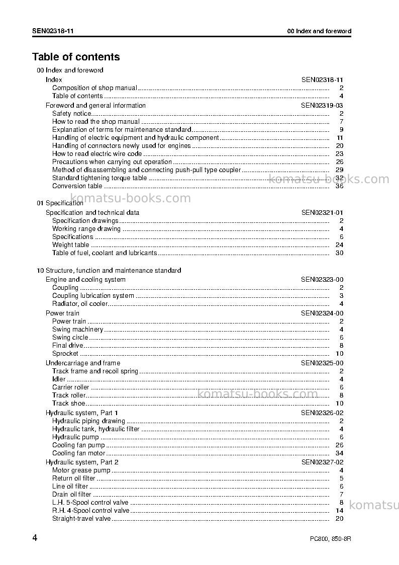 Komatsu pc850-8jpn-w/o egr Repair & maintenance cover Page 6